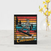 Breckenridge Colorado Retro Snowboarden Skelett Karte (Gelbe Blume)