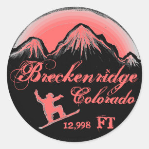 Breckenridge Colorado Rosa Snowboard Art Aufkleber