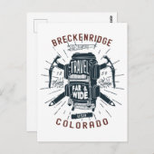 Breckenridge Colorado Rucksack Gear Retro Travel Postkarte (Vorne/Hinten)