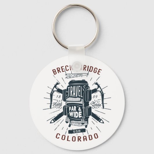 Breckenridge Colorado Rucksack Gear Retro Travel Schlüsselanhänger (Vorderseite)