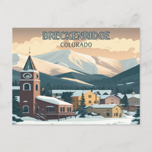 Breckenridge Colorado Schneebedeckte Berge Vintage Postkarte