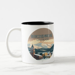 Breckenridge Colorado Schneebedeckte Berge Vintage Zweifarbige Tasse