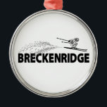 Breckenridge Colorado Ski Jumper Ornament Aus Metall<br><div class="desc">Breckenridge,  Colorado is a mountain town that known for its amazing ski resort,  stunning mountain scenery,  and endless recreation. This great vintage design has a retro look.</div>