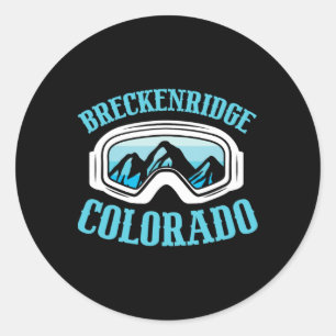 Breckenridge Colorado Ski Mountain Skifahrer Runder Aufkleber