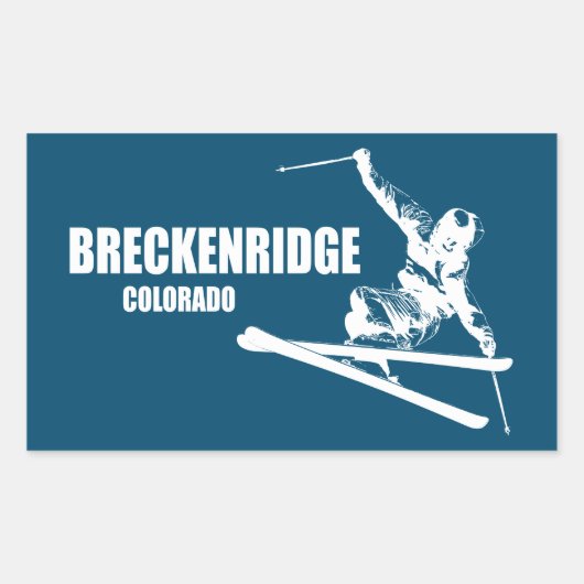 Breckenridge Colorado Skier Rechteckiger Aufkleber (Vorderseite)