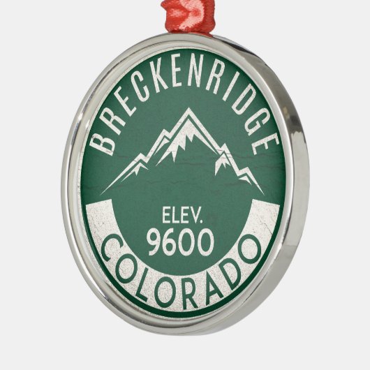 Breckenridge Colorado Skifahren Silbernes Ornament (Links)