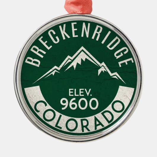 Breckenridge Colorado Skifahren Silbernes Ornament (Vorne)