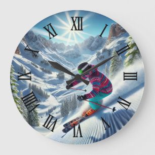 Breckenridge Colorado Skifahren Skifahrer Reise Große Wanduhr
