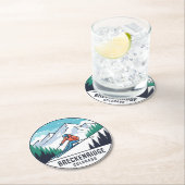 Breckenridge Colorado Skifahrer Runder Pappuntersetzer (Vor Ort)
