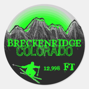 Breckenridge Colorado Skigrottaufkleber Runder Aufkleber