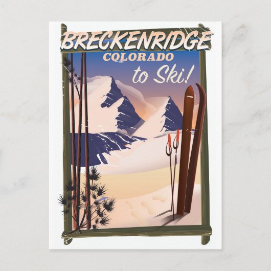 Breckenridge, Colorado-Skiposter Postkarte (Vorderseite)