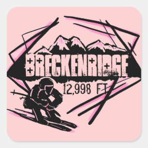 Breckenridge Colorado Skisteigung Rosa Aufkleber