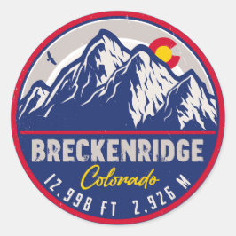Breckenridge Colorado Skiwandern Souvenir Runder Aufkleber