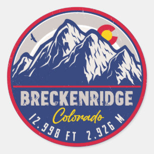 Breckenridge Colorado Skiwandern Souvenir Runder Aufkleber