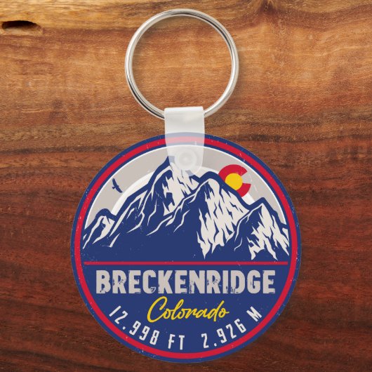 Breckenridge Colorado Skiwandern Souvenir Schlüsselanhänger (Vorderseite)