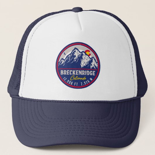 Breckenridge Colorado Skiwandern Souvenir Truckerkappe (Vorderseite)
