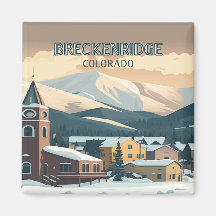 Breckenridge Colorado Snow Mountains Vintag Retro