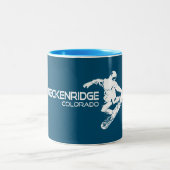 Breckenridge Colorado Snowboard Zweifarbige Tasse (Mittel)