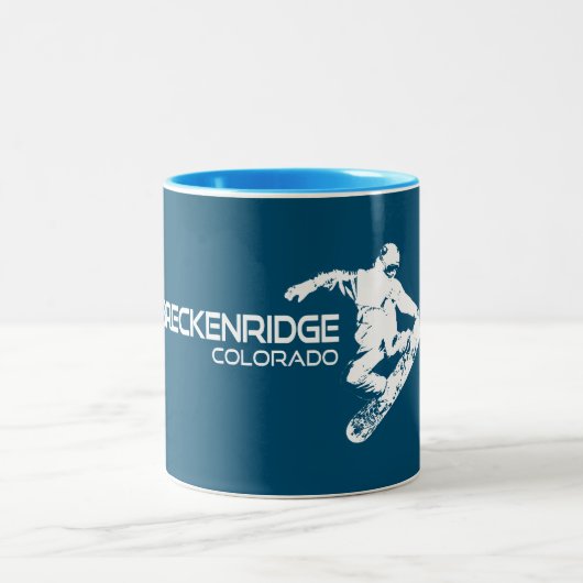 Breckenridge Colorado Snowboard Zweifarbige Tasse (Mittel)