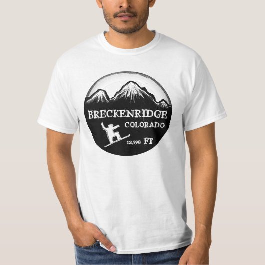 Breckenridge Colorado Snowboardkunst-Wertt-stück T-Shirt (Vorderseite)