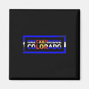Breckenridge Colorado State Flag Retro Mountain Sk Magnet