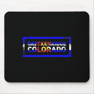 Breckenridge Colorado State Flag Retro Mountain Sk Mousepad