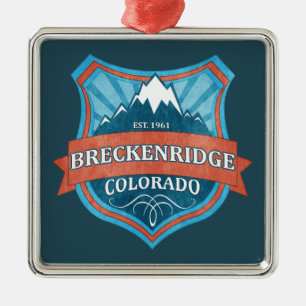 Breckenridge Colorado Türkis Grunge Schild Ornamen Ornament Aus Metall