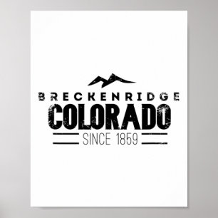 Breckenridge Colorado Unterdrücktes Skigebiet Berg Poster
