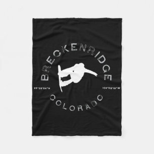Breckenridge Colorado Vintag Graphic Snowboarding Fleecedecke
