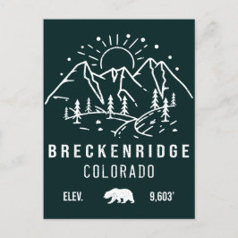 Breckenridge Colorado Vintag Souvenirs Minimalisti Postkarte