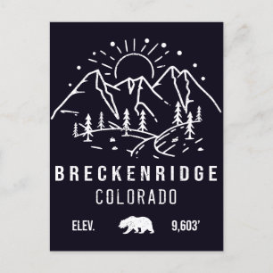 Breckenridge Colorado Vintag Souvenirs Minimalisti Postkarte