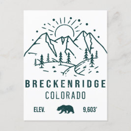Breckenridge Colorado Vintag Souvenirs Minimalisti Postkarte
