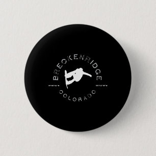 Breckenridge Colorado Vintage Grafik Snowboarden Button