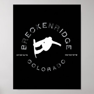 Breckenridge Colorado Vintage Grafik Snowboarden Poster