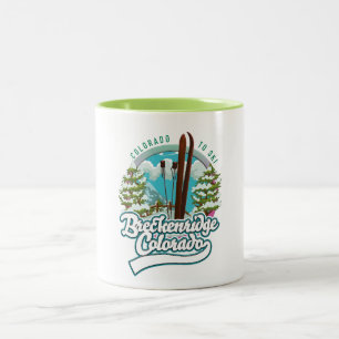 Breckenridge, Colorado Vintage-Skilogo Zweifarbige Tasse