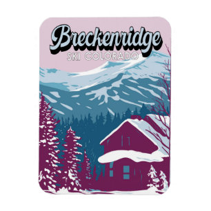 Breckenridge Colorado Winter Art Vintag Magnet