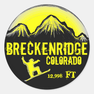 Breckenriemen Colorado Gelbe Snowboard-Art Aufkleb Runder Aufkleber