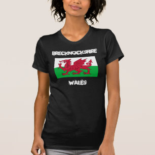 Brecknockshire, Wales mit walisischer Flagge T-Shirt