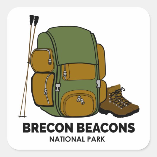 Brecon Beacons Nationalpark - Rucksack Quadratischer Aufkleber (Vorderseite)
