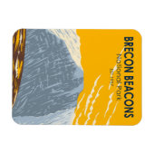 Brecon Beacons Nationalpark Wales Pen Y Fan Retro Magnet (Horizontal)