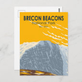 Brecon Beacons Nationalpark Wales Pen Y Fan Retro Postkarte (Vorne/Hinten)