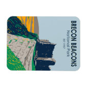 Brecon Beacons Nationalpark Wales Vintag Magnet (Horizontal)