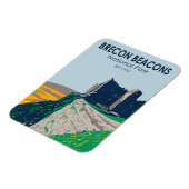 Brecon Beacons Nationalpark Wales Vintag Magnet (Linke Seite)