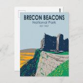 Brecon Beacons Nationalpark Wales Vintag Postkarte (Vorne/Hinten)