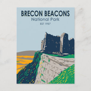 Brecon-Beacons-Nationalpark Wales Vintage Postkarte