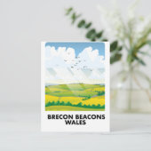 Brecon Beacons waldet Reiseplakat Postkarte (Stehend Vorderseite)