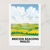 Brecon Beacons waldet Reiseplakat Postkarte (Vorderseite)