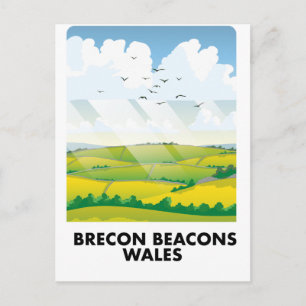 Brecon Beacons Wales Reiseplakat Postkarte