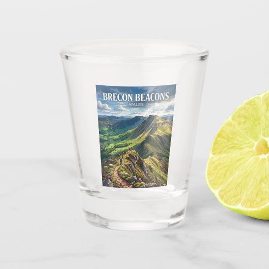 Brecon Beacons Wales Schnapsglas (Vorderseite)