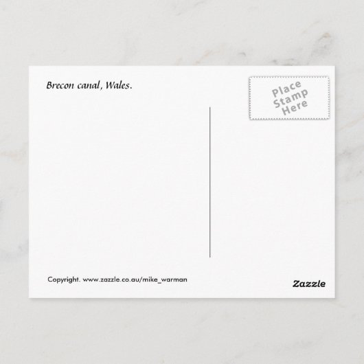 Brecon Canal Postkarte (Rückseite)